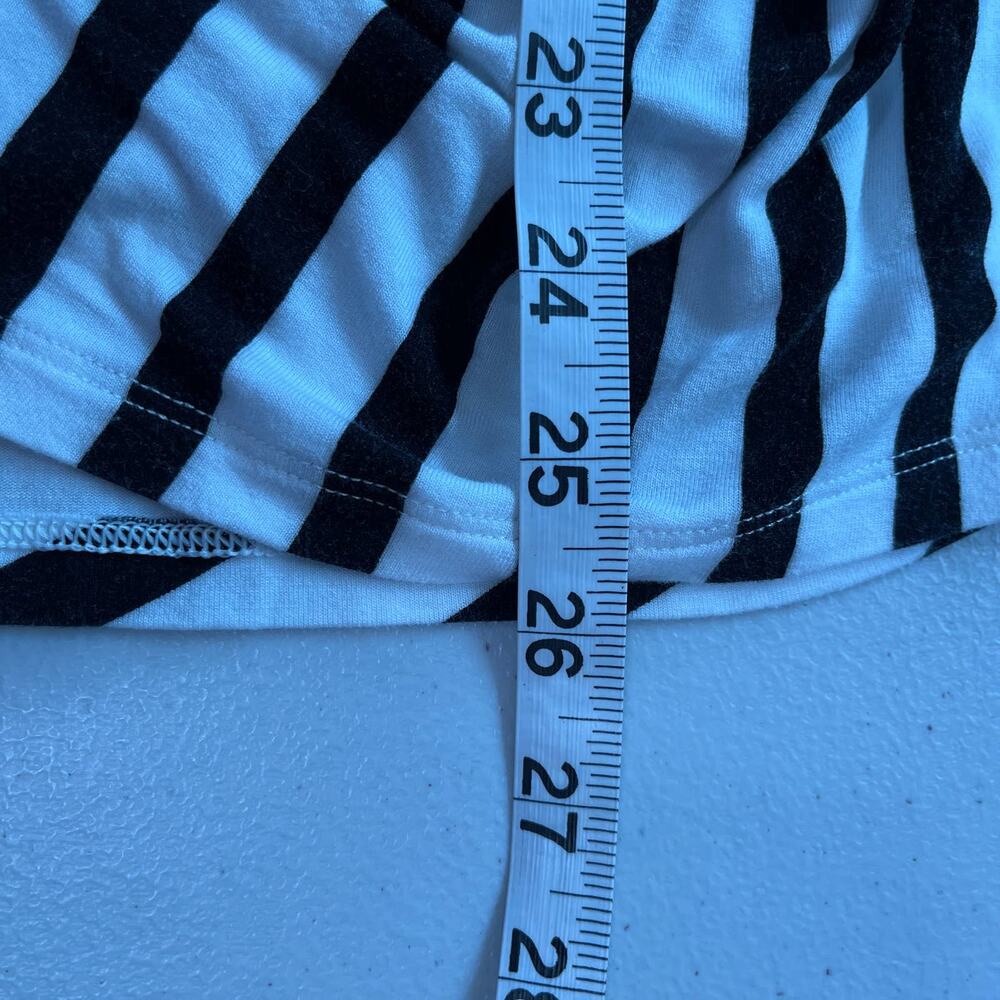 Peter Som Black White Contrast Stripe Faux Wrap Sleeveless Knit Top S - Picture 14 of 14